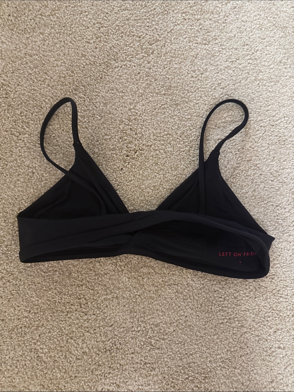 Left On Friday Black Wireless Triangle Bralette - Picture 3 of 3